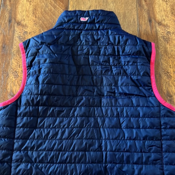 Vineyard Vines Performance Vest Girls Large Navy Pink - Picture 7 of 11